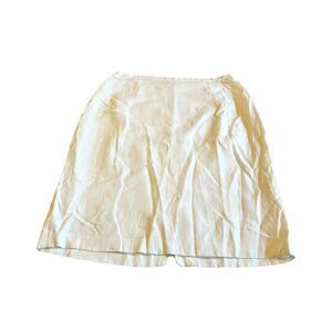 Ril’s Linen Silk Blend Skirt Women’s White Crinkle Pen Skirt Size 12 Womens